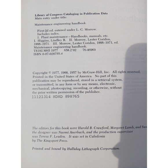 Maintenance Engineering Handbook – 3rd Edition (1977) by Lindley R. Higgins - Picture 6 of 7